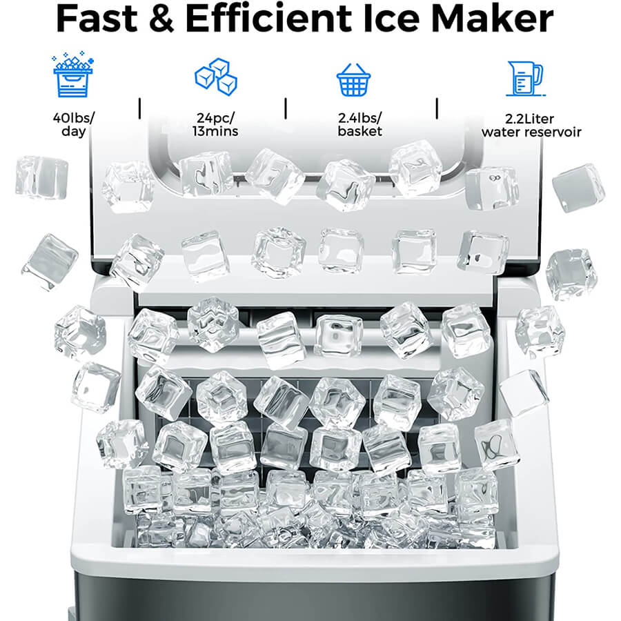 FOOING Automatic Self-Cleaning Ice Maker-2-Function introduction