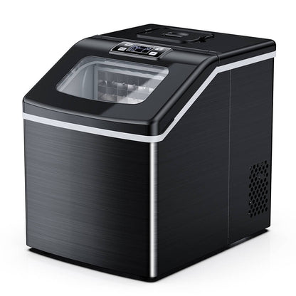 FOOING Automatic Self-Cleaning Ice Maker Machine Countertop HZB-18F-SL black ice maker-1-1