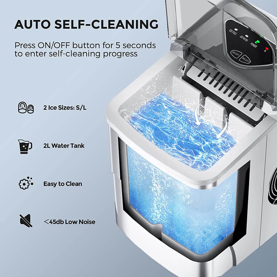 Countertop Ice Maker Machine, Portable Self-Cleaning Ice Machine with