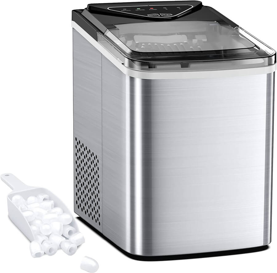 FOOING ice makers countertop hzb-12b-s Stainless Steel ice maker-1-4